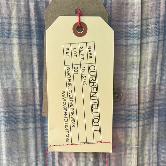 Pastel plaid NWT Current Elliott Boyfriend Shirt NWT - Picture 4 of 10